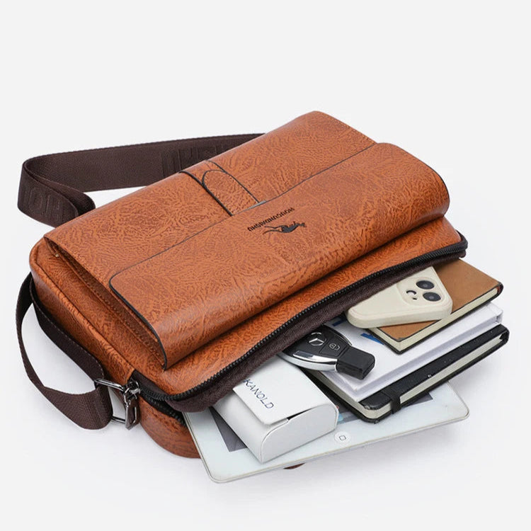 Large leather crossbody bag for women