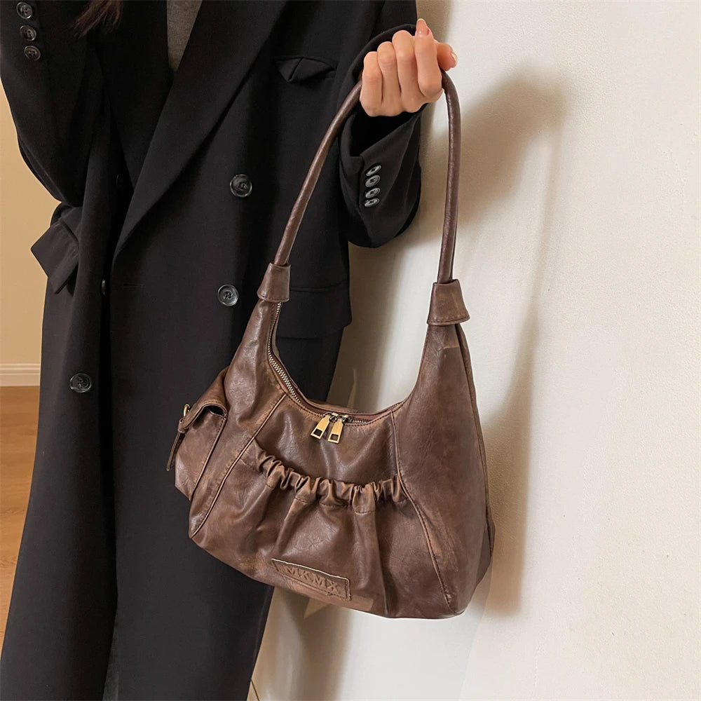 Vintage leather hobo bag