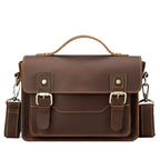 Large leather satchel shoulder bag
