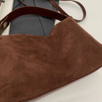 Suede shoulder handbag