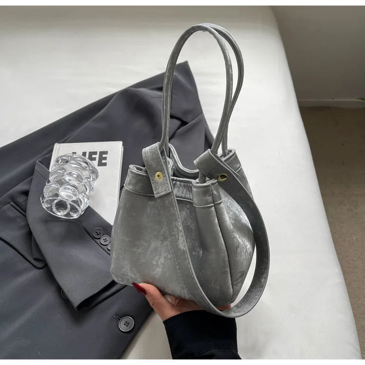 Suede box slouch bag