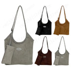 Foldable suede tote for shopping