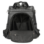 Urban chic anti-theft leather knapsack