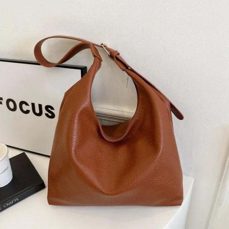 Oversized leather tote bag