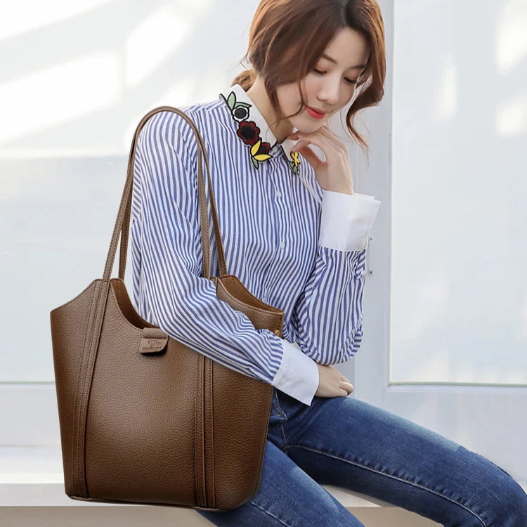 Elegant soft leather tote bag