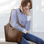Elegant soft leather tote bag