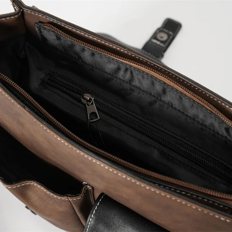 Crossbody leather satchel