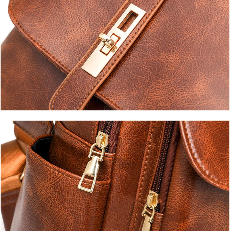 Leather flap satchel