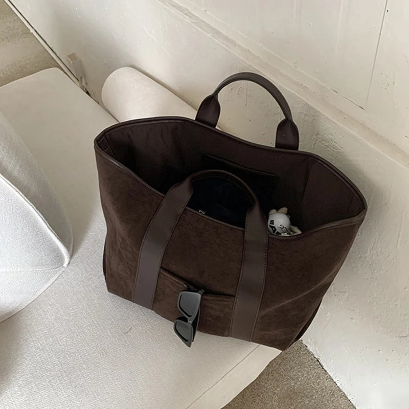 Classic suede tote bag