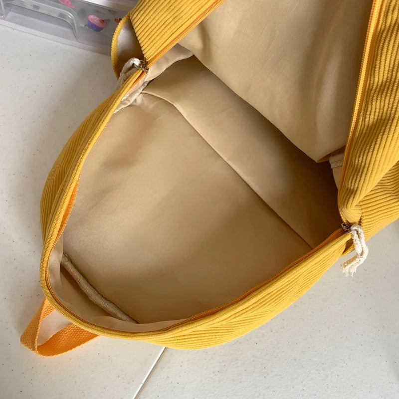 Cute duck corduroy backpack