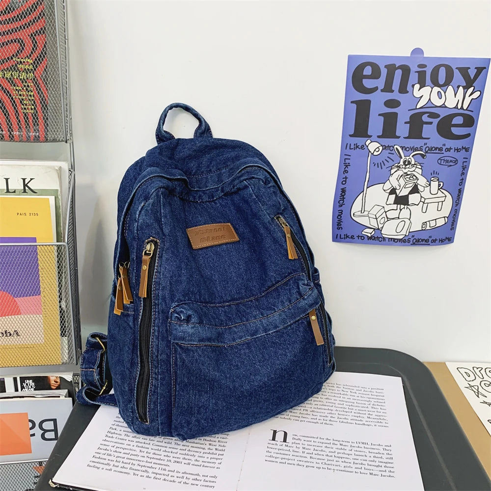 Denim fashion backpack