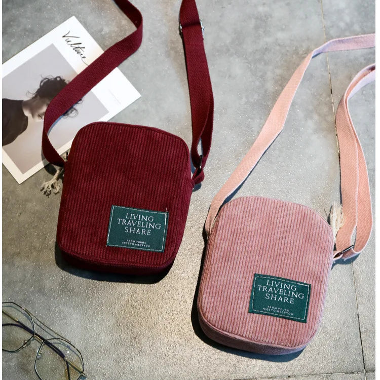 Classic corduroy crossbody bag