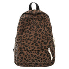 Leopard corduroy backpack