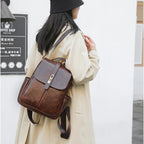 Leather flap satchel