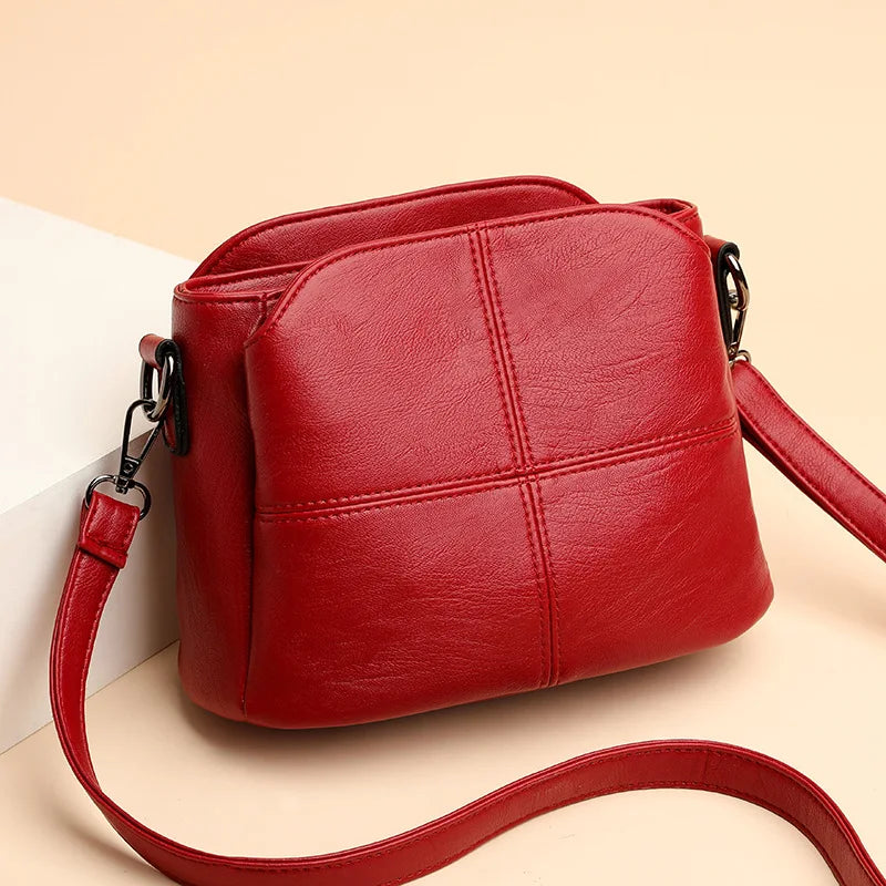 Square leather shoulder purse