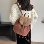 Classic suede backpack for women