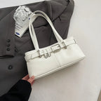 Soft-touch leather shoulder bag