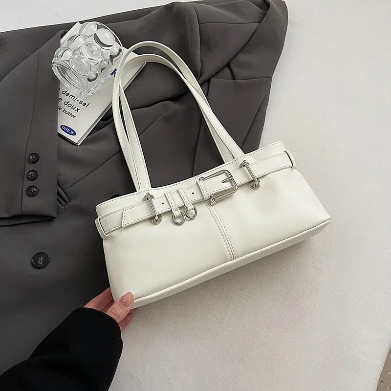 Soft-touch leather shoulder bag