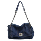 Large capacity denim handbag