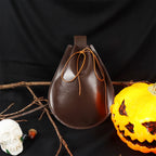 Leather drawstring pouch