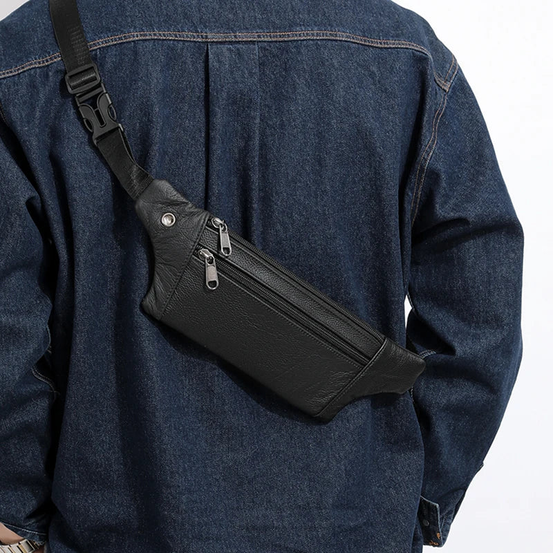 Soft-touch leather bum bag