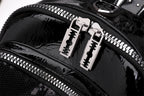 Women’s black leather backpack