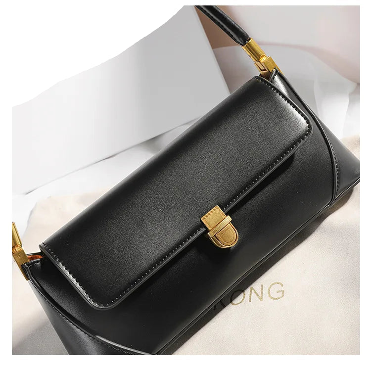 Soft leather shoulder handbag