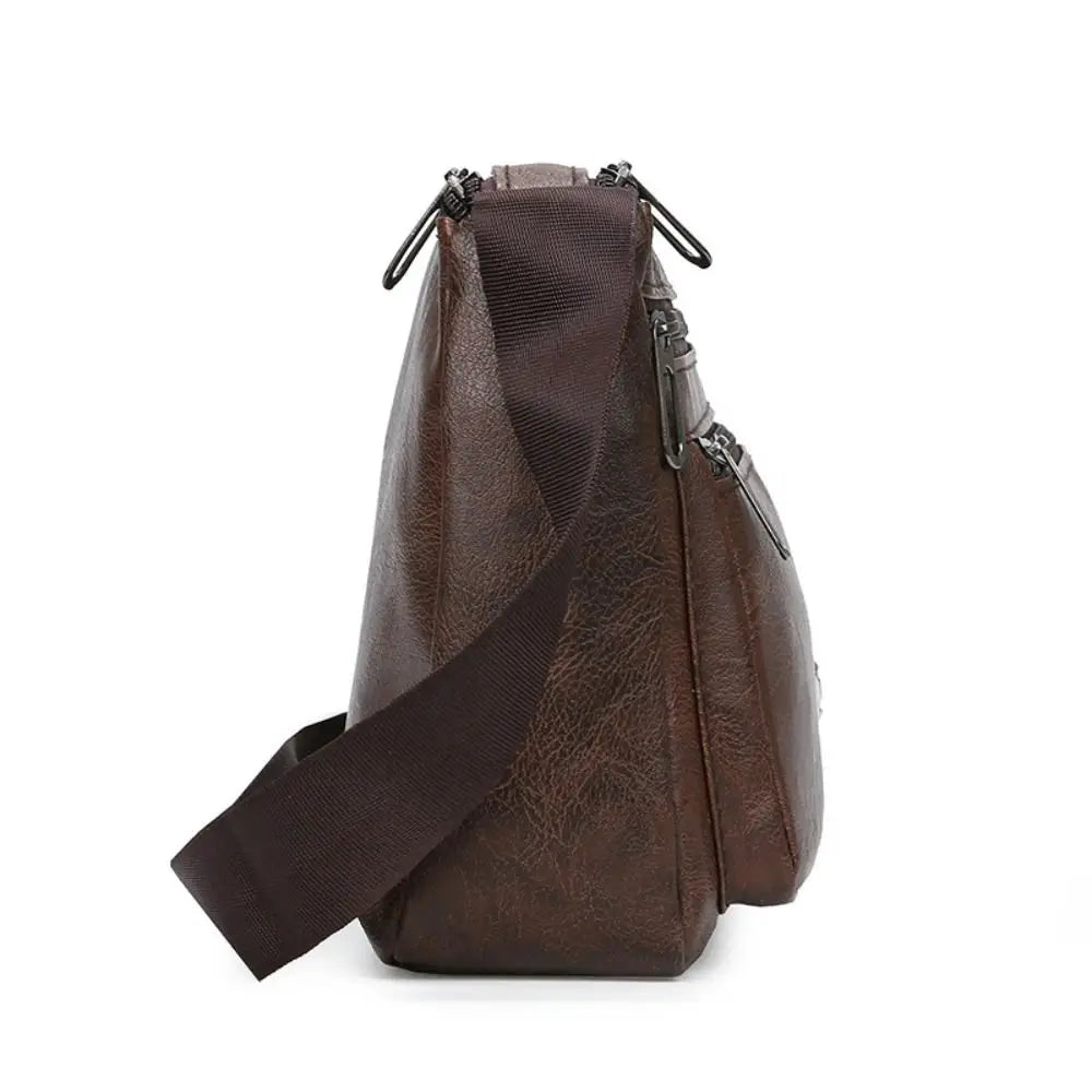 Men soft leather crossbody bag