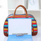 Elegant women's leather duffle bag