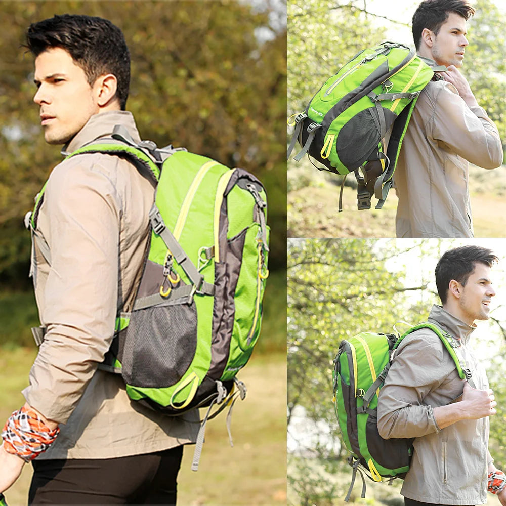 Blue hiking backpack