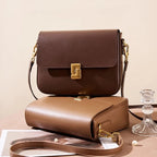 Retro style leather crossbody bag