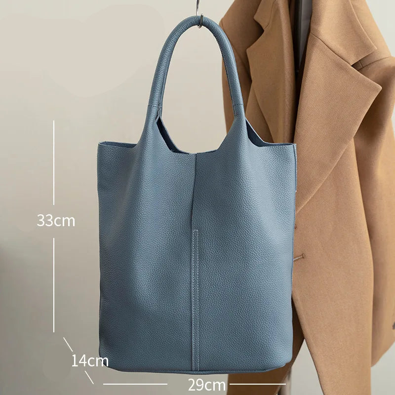 Modern leather tote bag