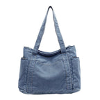 Denim shoulder tote bag