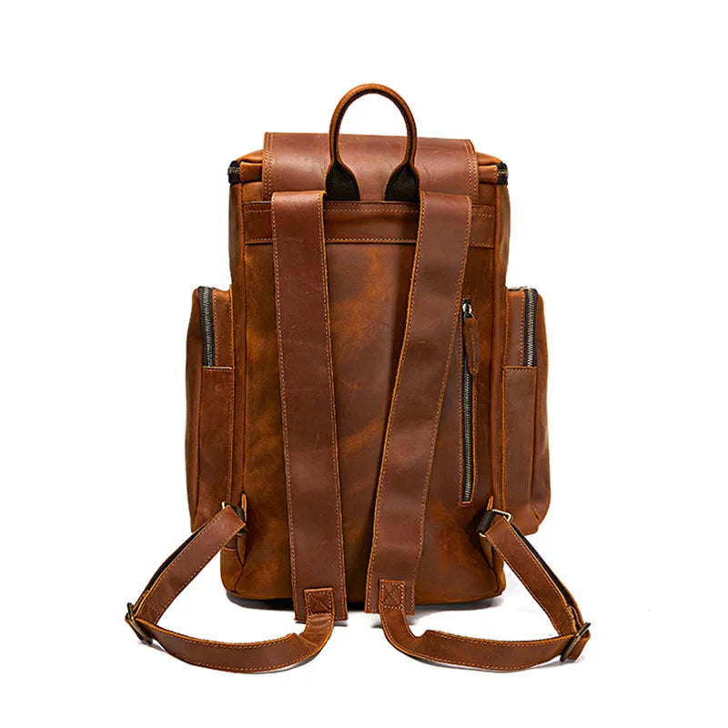 Classic leather hiking rucksack