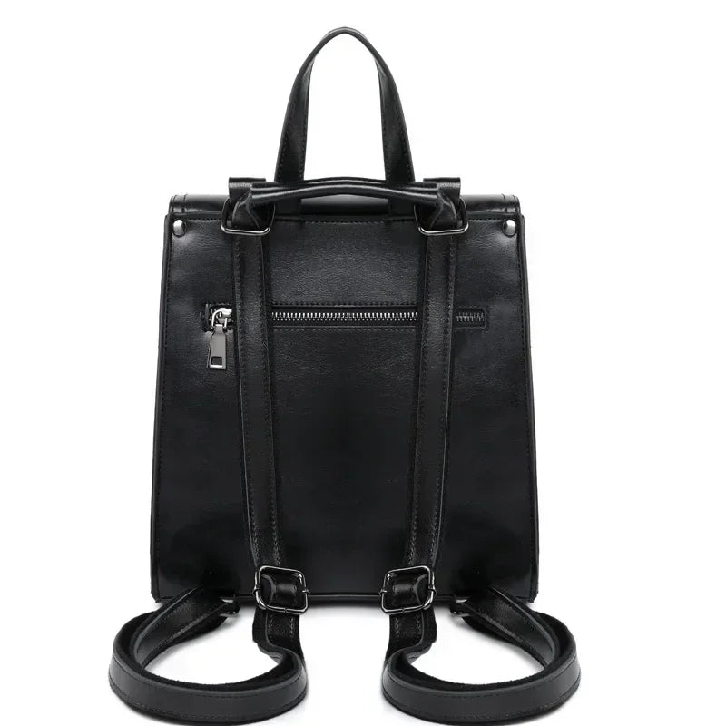 Leather satchel backpack