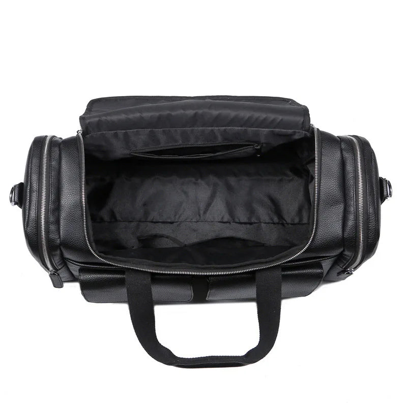 Urban leather holdall with top handles