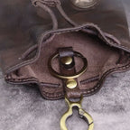 Soft leather drawstring pouch