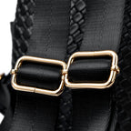 Everyday black leather backpack