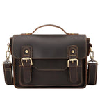 Large leather satchel shoulder bag