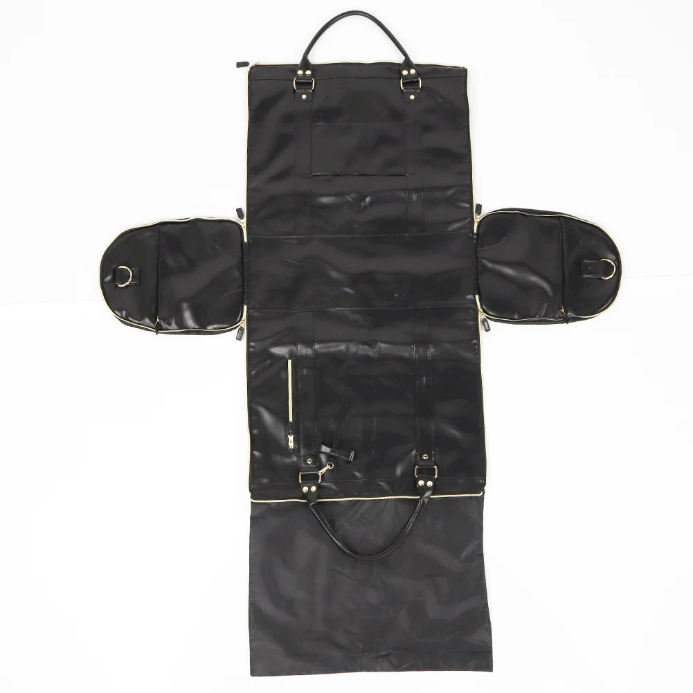 Elegant leather holdall with shoulder strap