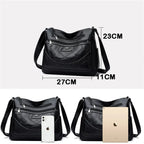Leather shoulder bag with adjustable strap
