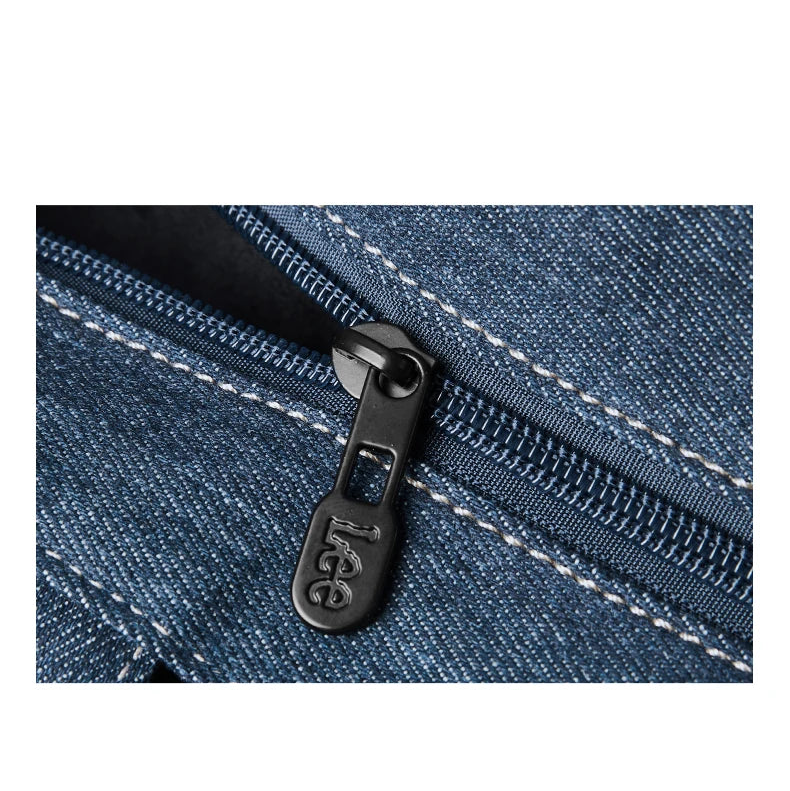 Denim tote bag with embroidery