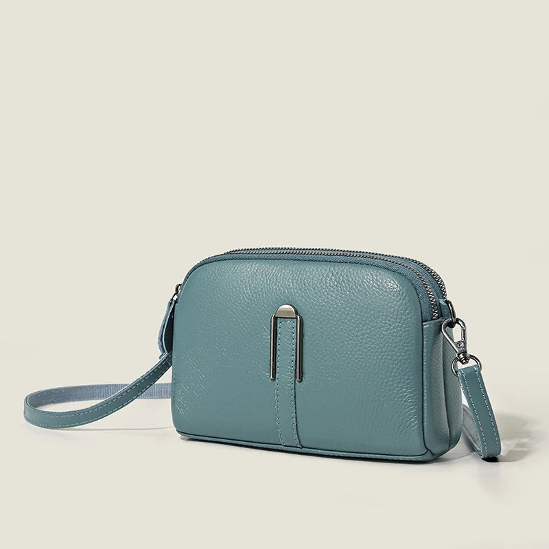 Lightweight leather sling bag
