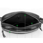 Zip-top leather belt bag