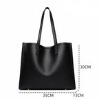 Casual leather tote bag for women