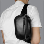 Zip-top leather belt bag