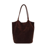Shoulder suede tote bag
