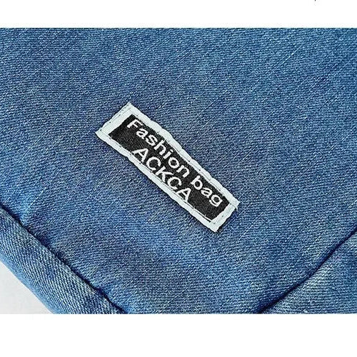 Denim tote bag with soft handles