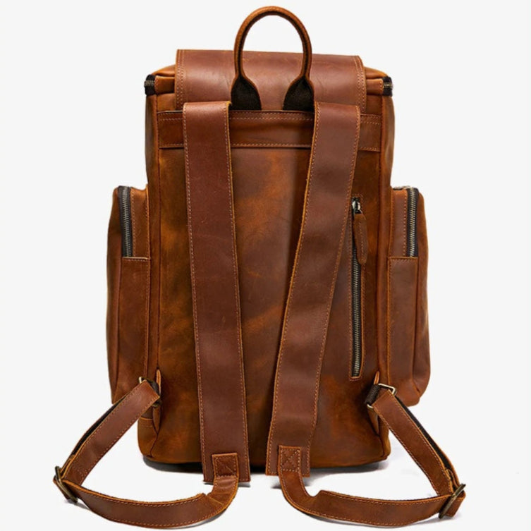 Classic leather hiking rucksack