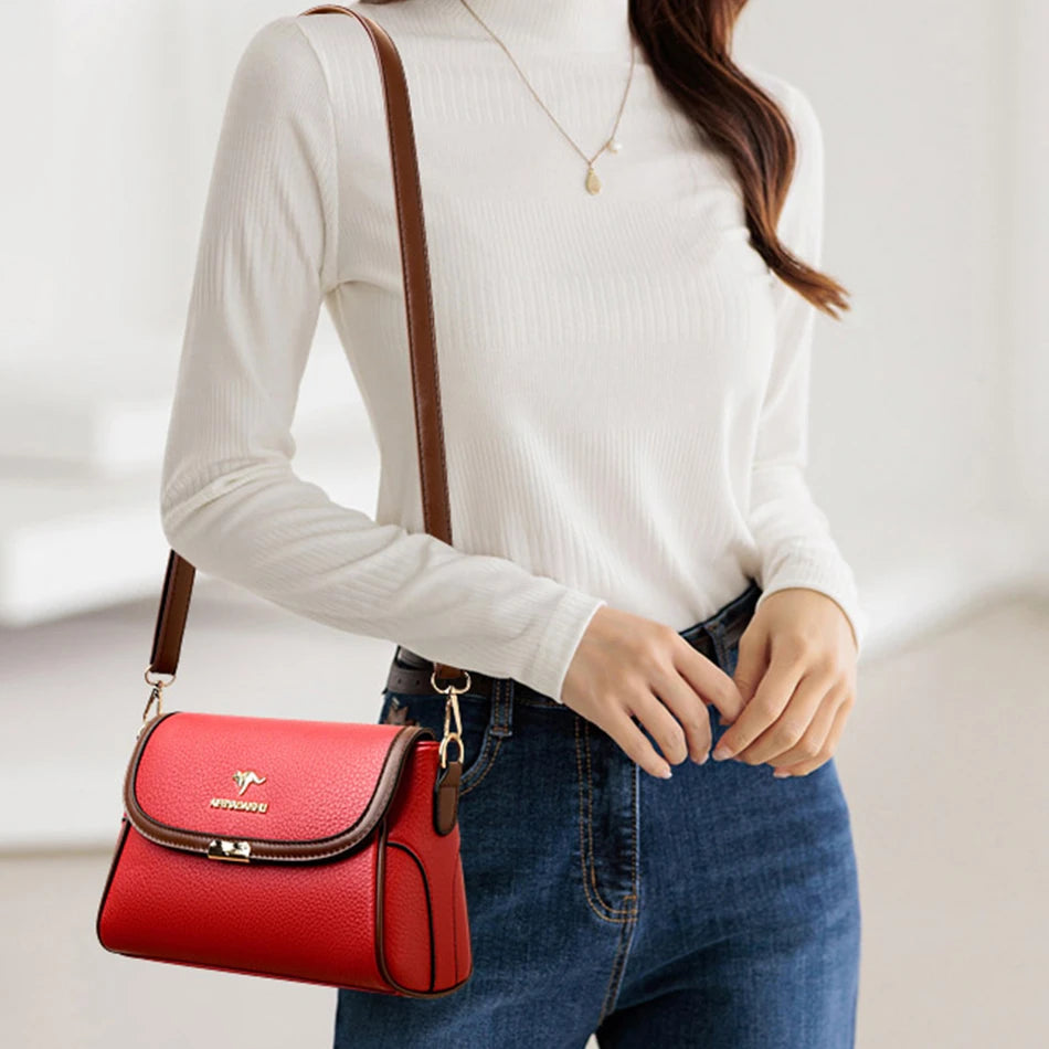 Versatile leather crossbody bag